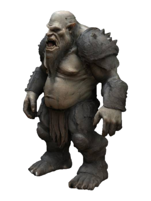 Lord of the Rings Style , giant, obese Mordor war Troll, emaciated thin and long, exaggerated… 3D model, vytvořený pomocí AI