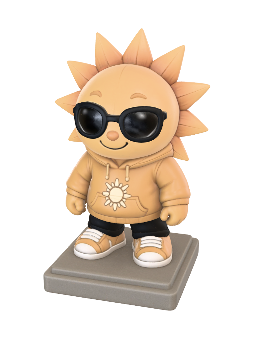 Sun Titan 3D model, vytvořený pomocí AI