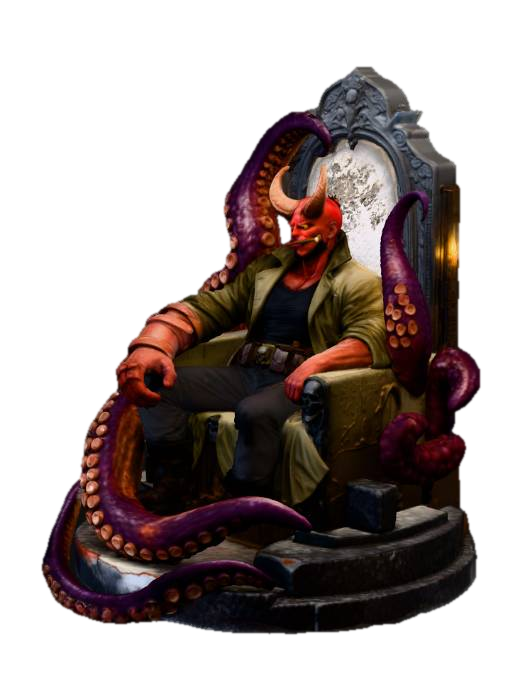 Infernal Throne 3D model, vytvořený pomocí AI