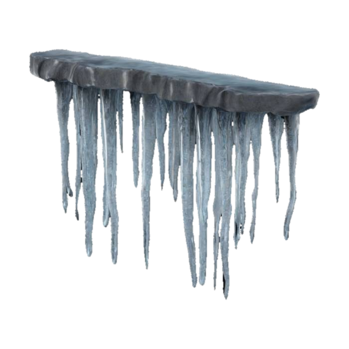 row of icecicles very realistic and high detailed 3D model, vytvořený pomocí AI