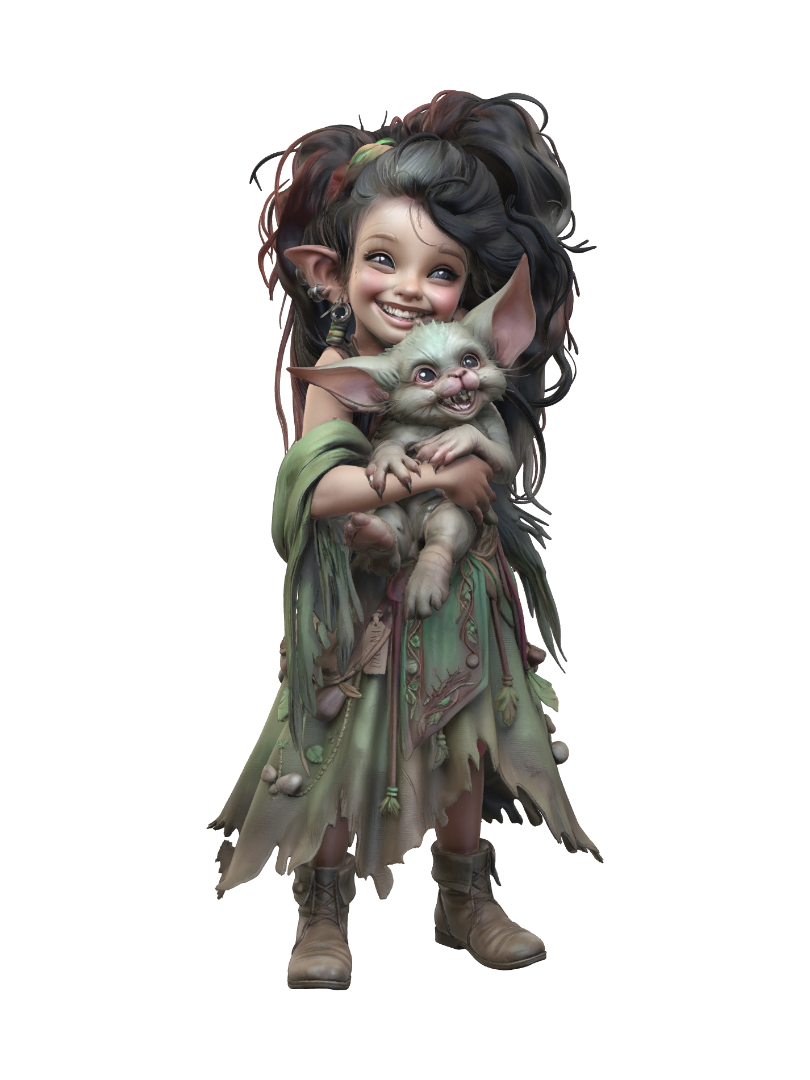 Elara found Grumpy 3D model, vytvořený pomocí AI