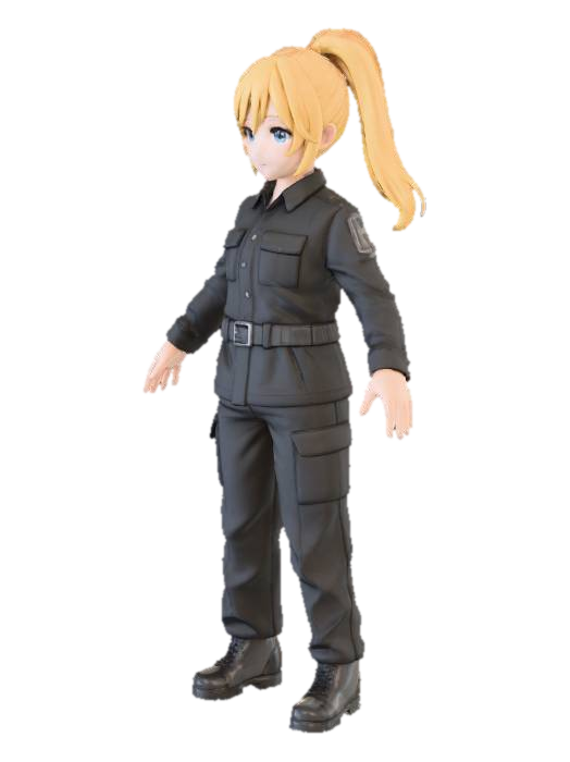 3D model for Anime Character in Uniform