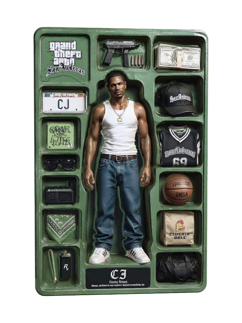 Grove Street Essentials 3D model, vytvořený pomocí AI