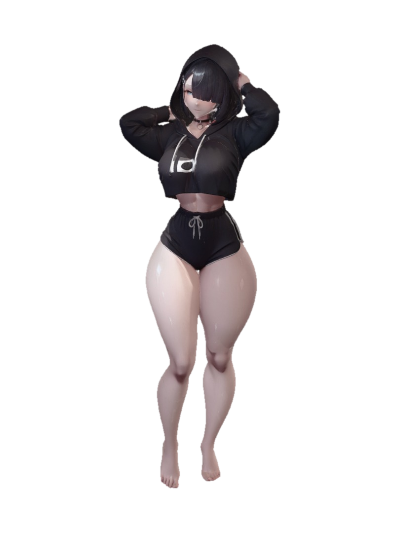 completa la imagen respeta la ropa y el estilo con su personalidad tambien 3D model, vytvořený pomocí AI