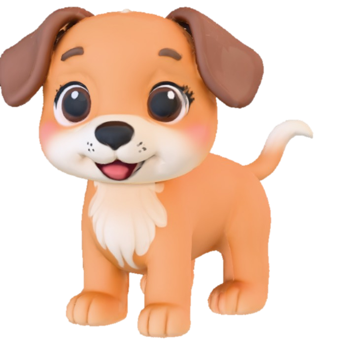 3D-модель Create a cute, simplistic puppy standing on all fours, сгенерированная ИИ