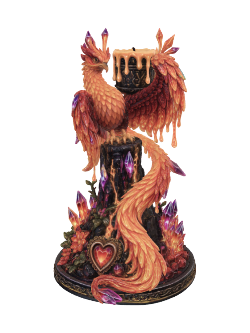 Phoenix Flame Candlestick 3D model, vytvořený pomocí AI