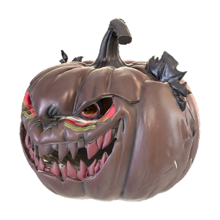 Sinister Pumpkin 3D model, vytvořený pomocí AI