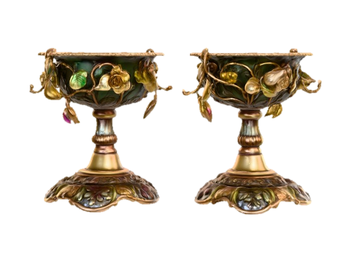 3D model for Short European stlyed metallic bases very ornate with lustrous leaves, flowers, vines #Thanksgiving#