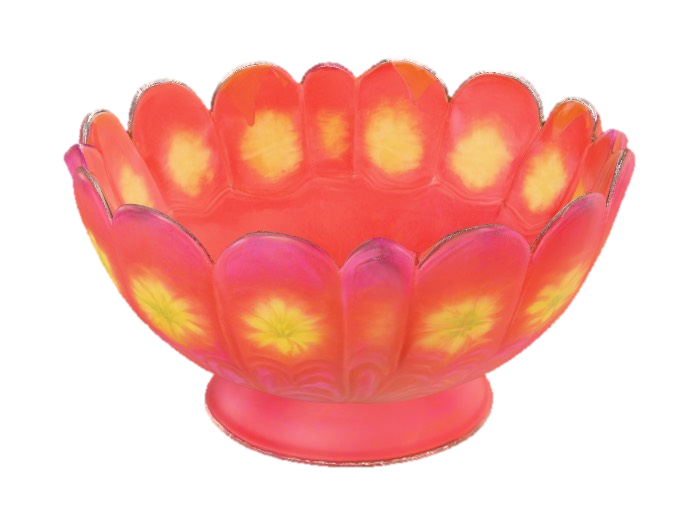 3D model for short cupped round flower shaped base vividly colored