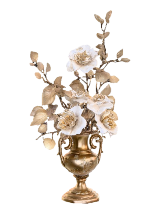 3D model for Vintage European stlyed metallic bases very ornate decorative with lustrous leaves, flowers, vines (no candles) #Thanksgiving#