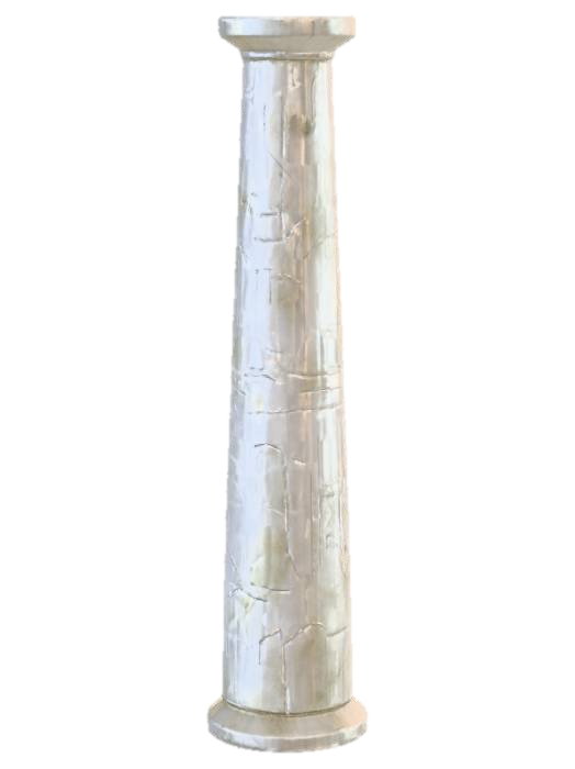 3D model for ancient mysterious simple pillar column, like ancient Greek, but this is from a future civilization taken over by Artificial Intelligence, do not write symbols, post-apocalyptic