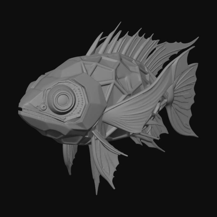 «A highly detailed 3D model of an otherworldly deep-sea fish, fusion of ...