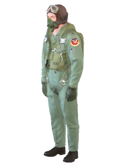 USAF Pilot in Flight Suit 3D model, vytvořený pomocí AI