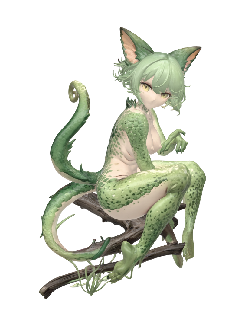 Emerald Sylph on a Branch 3D model, vytvořený pomocí AI