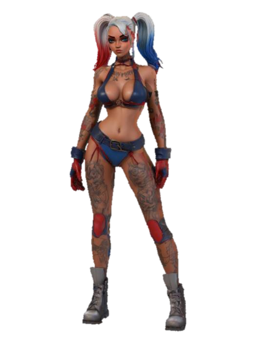 Modelong 3D ng cyberpunk woman, ginawa ng AI
