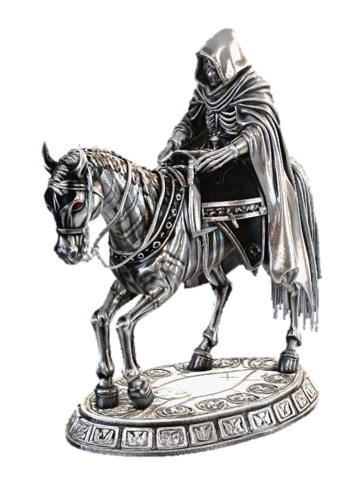3D model for Gloom Haven Dark Rider character in 6 color filament with a token base