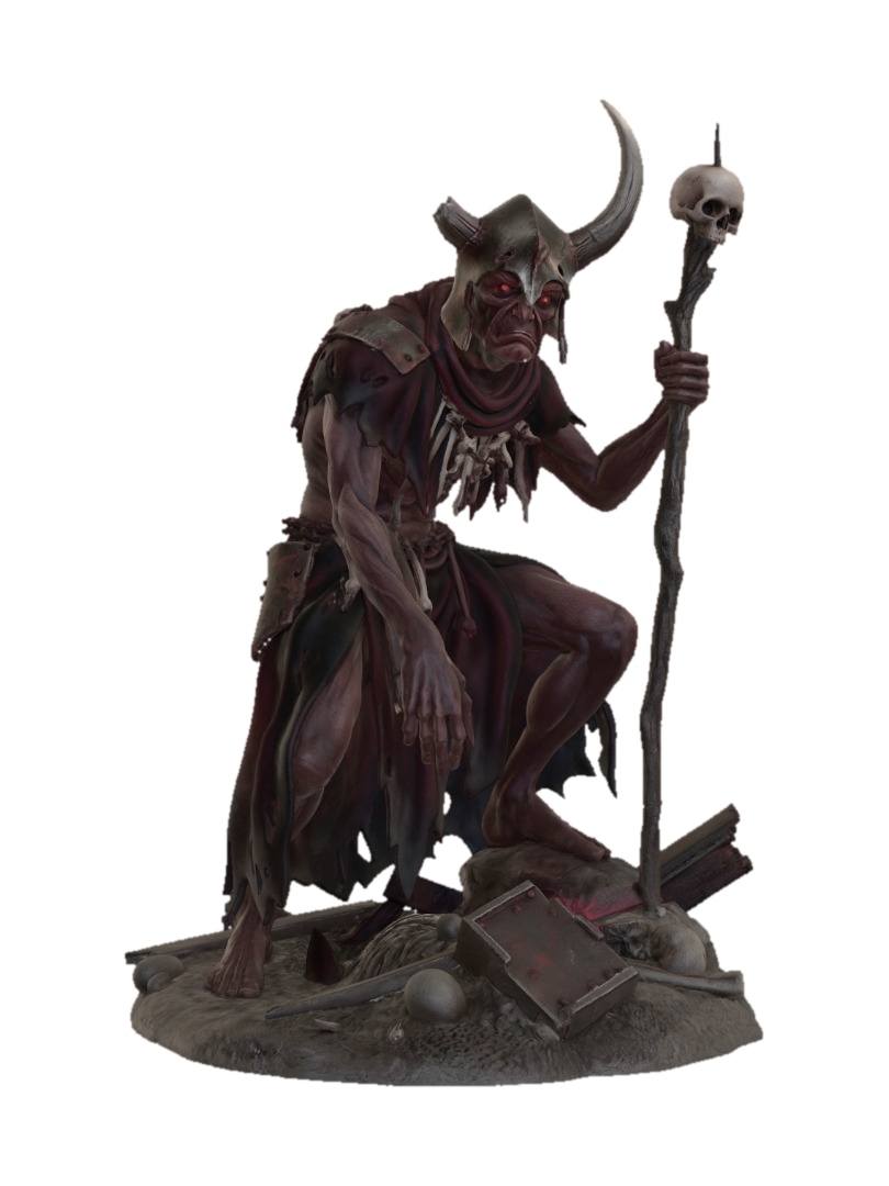 Сделай персонажа "Повелитель мух" для Mork Borg 3D model, vytvořený pomocí AI