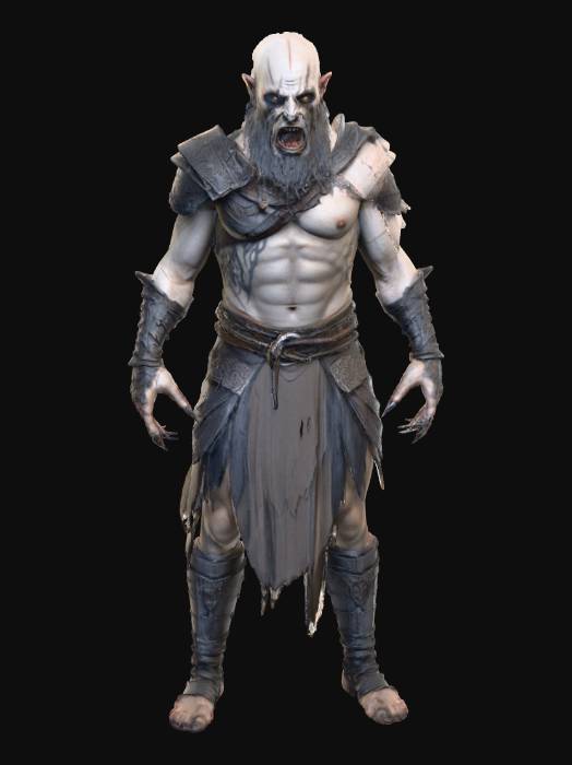 "ultra realistic, full body, lord of the rings feral uruk hai berserker ...