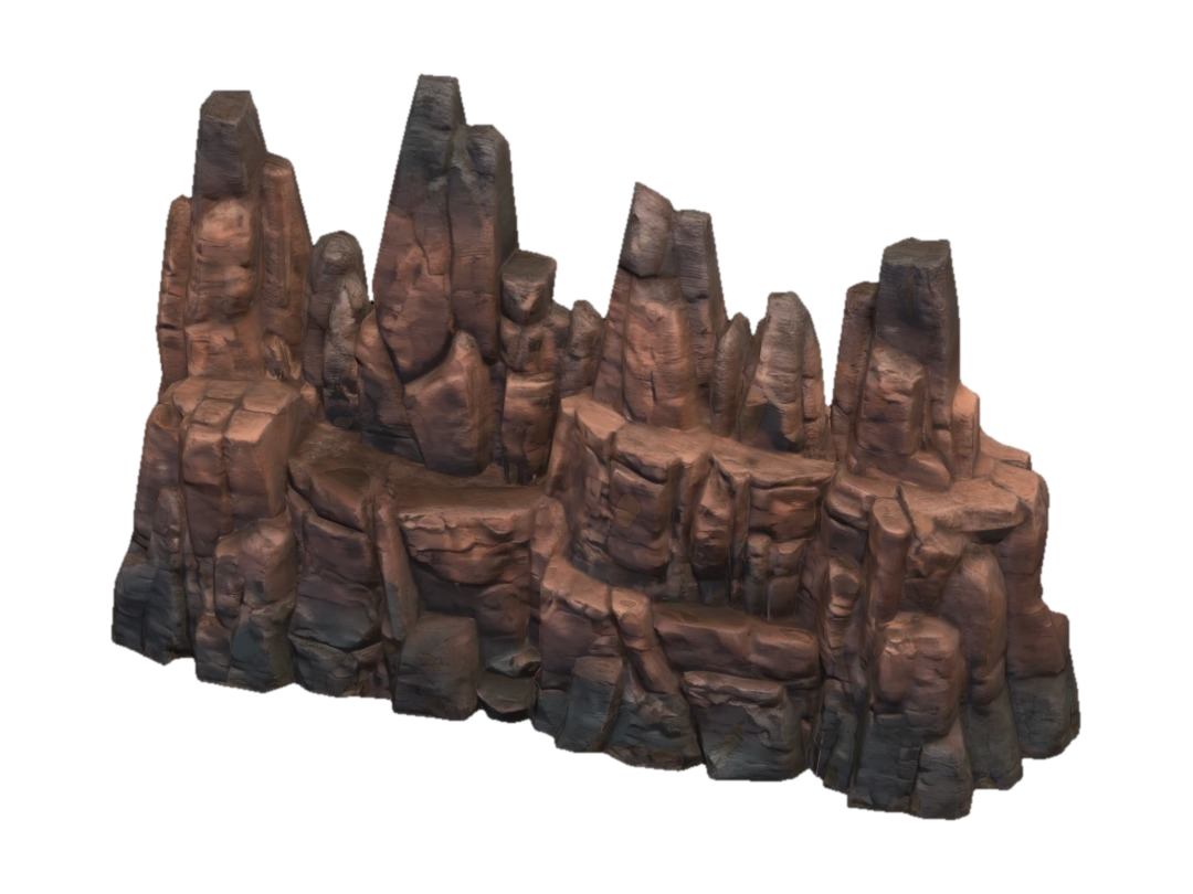 Red Rock Spires 3D model, vytvořený pomocí AI