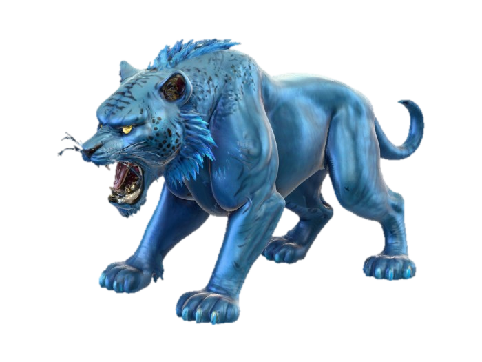 Säbelzahn Tiger mit 15 Augen. Full Body. 3D model, vytvořený pomocí AI
