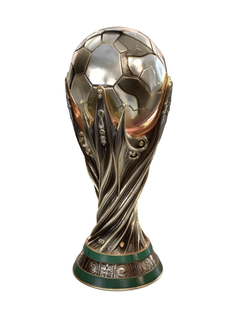 FIFA World Cup Trophy 3D model, vytvořený pomocí AI