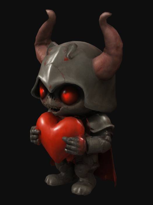 "cute doom 3 hell knight holding up a heart , #valentine#" - @rizzlordy ...