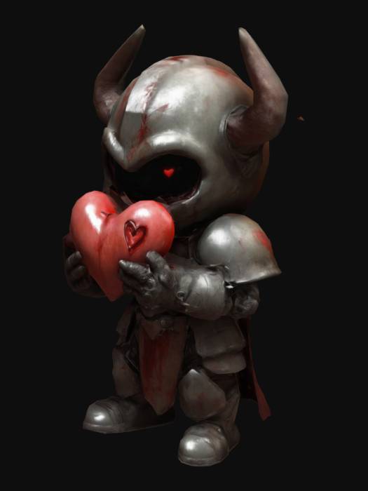 "cute doom 3 hell knight holding up a heart , #valentine#" - Ladda ner ...