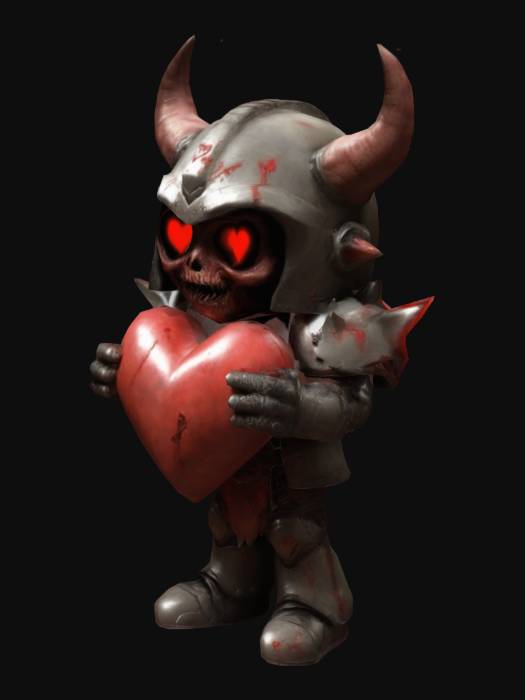 "cute doom 3 hell knight holding up a heart , #valentine#" - @rizzlordy ...