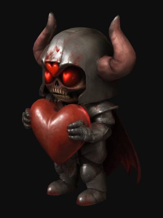"cute doom 3 hell knight holding up a heart , #valentine#" - @rizzlordy ...