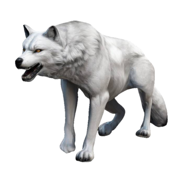 Model 3D The object is a epic looking realistic wolf with alot of long fur, the tail is extremely fluffy…, dijana oleh AI