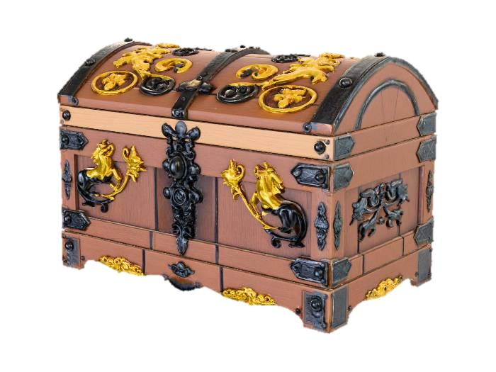 Medieval Legendary chest 3D model, vytvořený pomocí AI