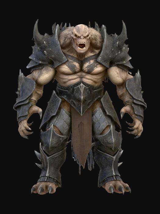 "full body concept of an uruk hai chaos berserker, lord of the rings ...