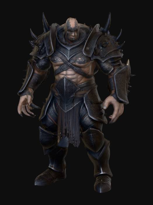 "full body concept of an uruk hai chaos berserker, lord of the rings ...