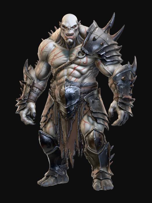 "a massive,full body concept of an ultra realistic uruk hai lotr style ...