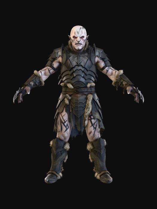 "ultra realistic, full body, lord of the rings feral mordor orc ...