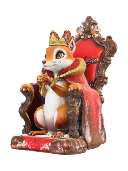 3D model for King Squirrel sitting on his throne