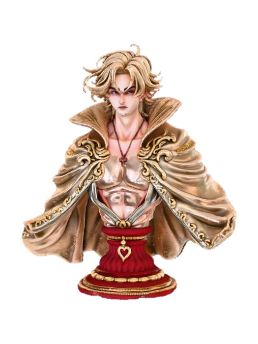 3D model for Extravagant Anime Male Bust on extravagant pedestal.
