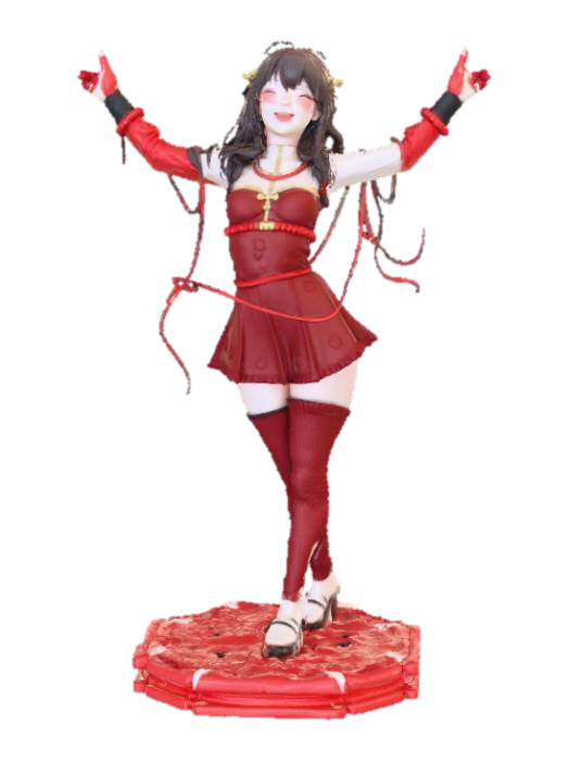 3D model for High detail, Female Anime Figure, wrapped in christmas ribbon as clothes, #Christmas2025#