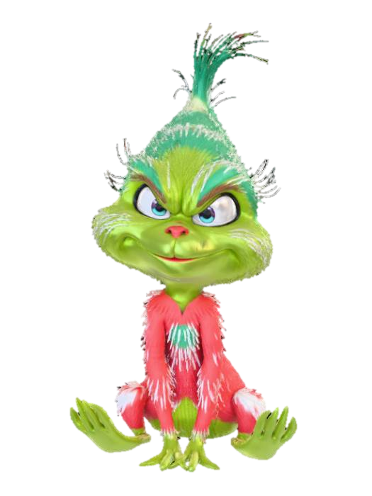 3D-модель Smooth, low detail, Chibi Grinch sitting, smooth detail, сгенерированная ИИ