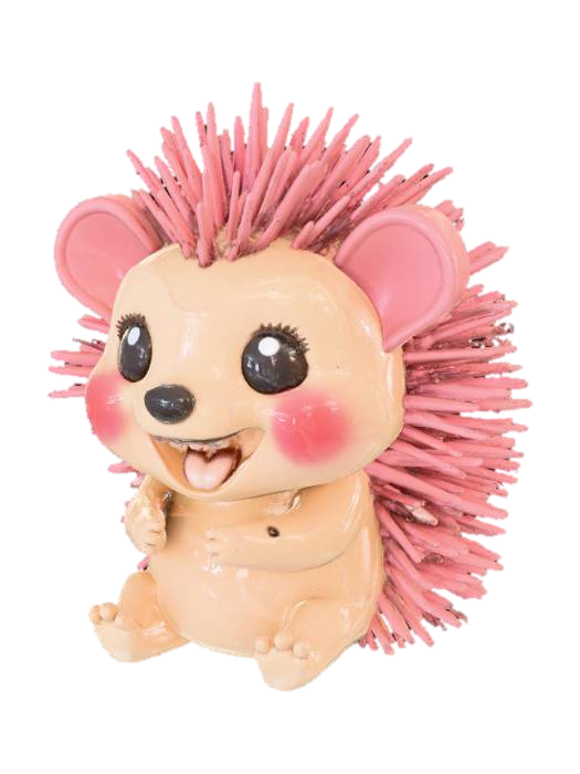 3D model for Smooth detail, kawaii, sitting porcupine, with smooth detail, short nub cones on its back.