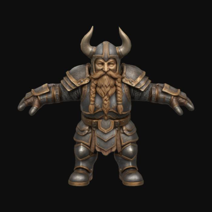"Viking Dwarf Warrior" - Download free 3D models generated with Meshy ...