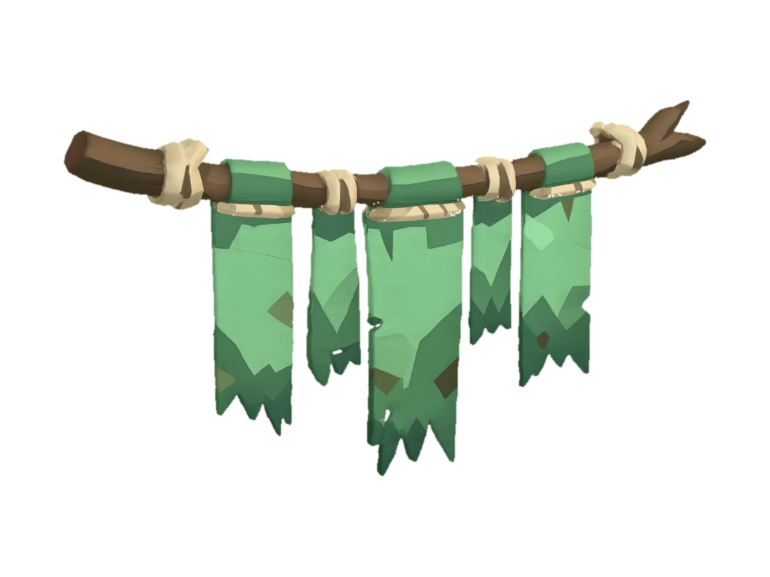 Branch with Green Banners 3D model, vytvořený pomocí AI