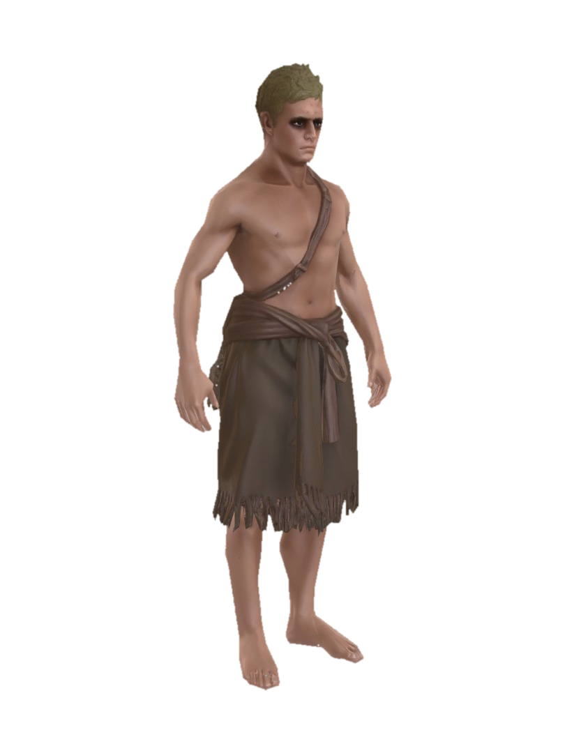 Low poly primitive loincloth clothing asset for a survival game, simple waist cloth with… 3D model, vytvořený pomocí AI