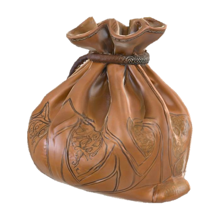3D model for medieval style money pouch