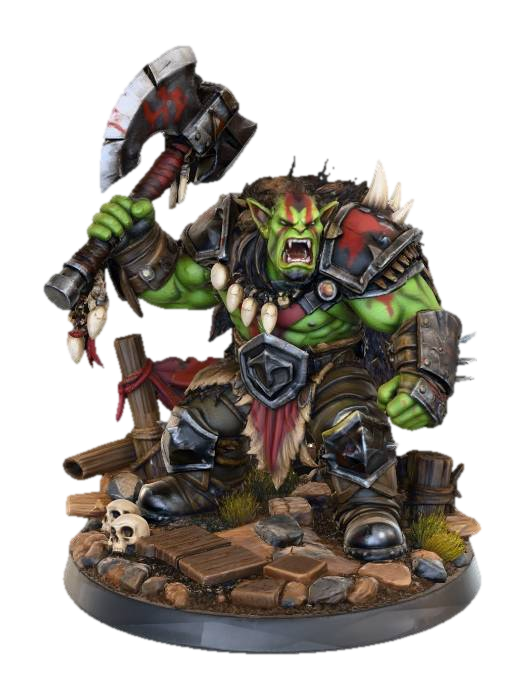 Orc Warlord Unleashed 3D model, vytvořený pomocí AI