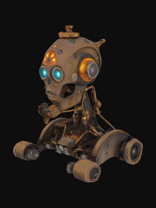 " "prompt": "a steampunk robot head with glowing eyes", "art_style ...