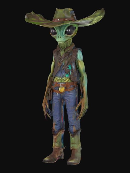 "alien dressed like a cowboy " - Download free 3D models generated with ...