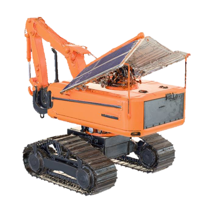 Design a 3D model of a Robotic Excavator that mines the Martian surface for metals and… 3D model, vytvořený pomocí AI