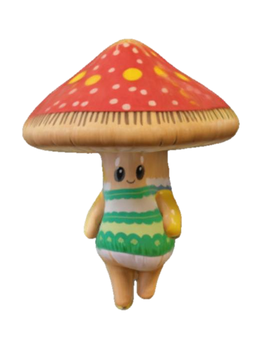 Modelo 3D de #fashion show#, anthropomorphic mushroom, two legs, standing, A-pose, Highly Detailed, Ultra…, gerado por IA