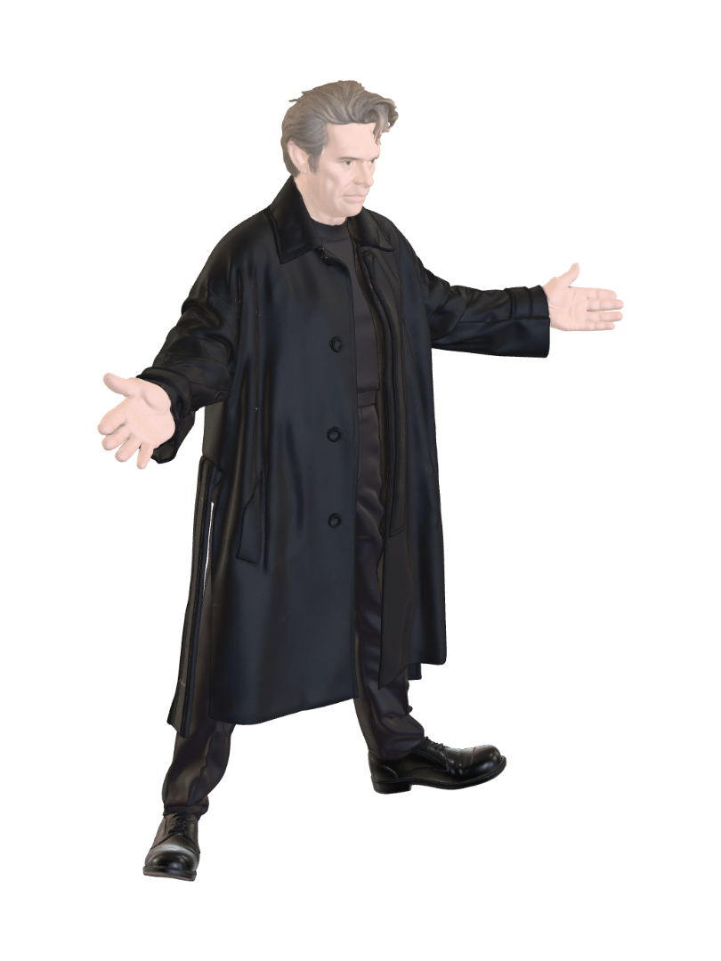 Mô hình 3D của ator Willem Dafoe, được tạo bằng AI